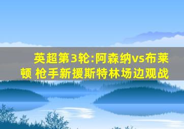 英超第3轮:阿森纳vs布莱顿 枪手新援斯特林场边观战